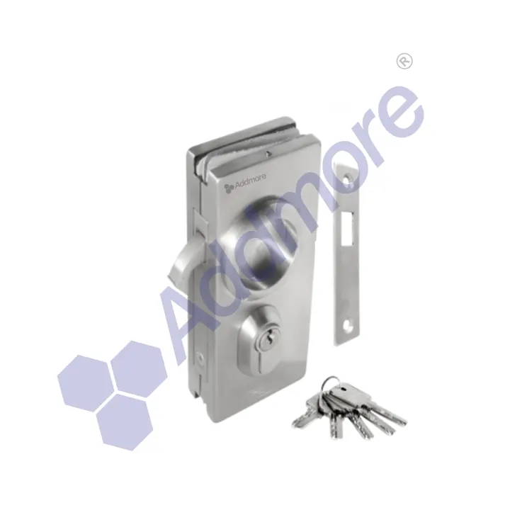 ASL-30 Sliding Door Lock with Sliding Handle, Strike Plate (Wall to Glass)