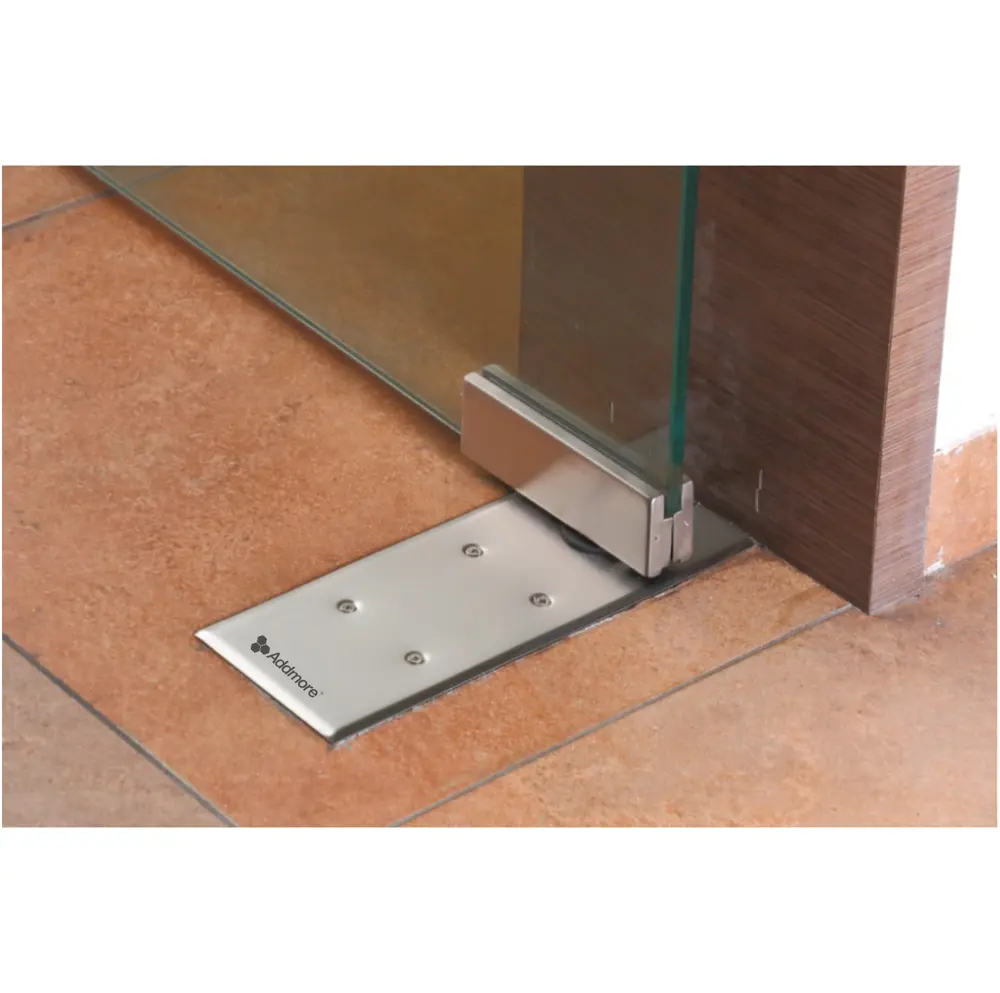 Glass door on floor spring